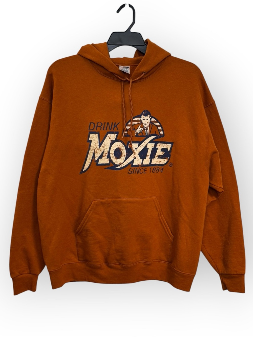 Moxie Logo Pullover Hoodie in Rust